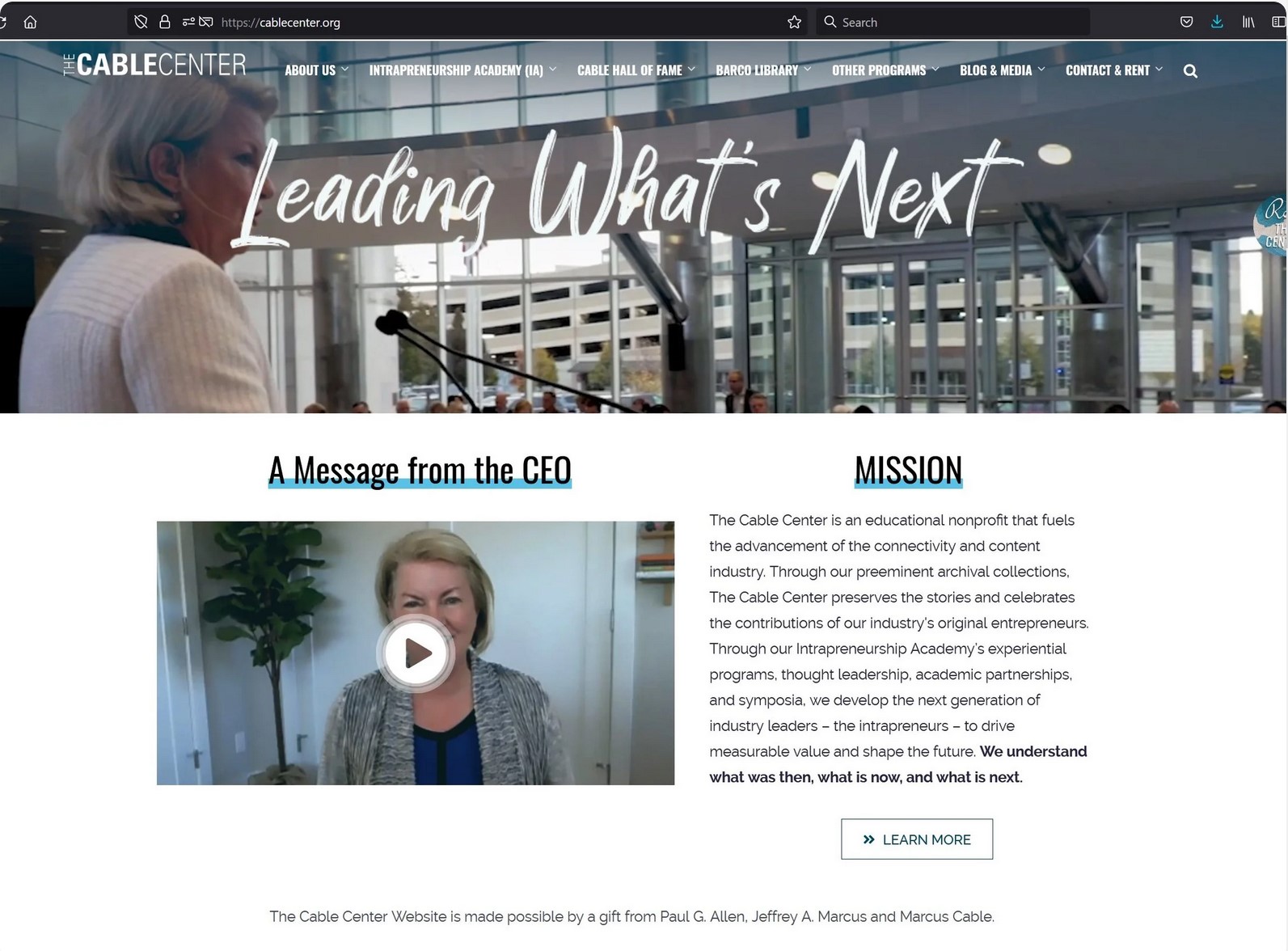 Screenshot of the Syndeo Institute website